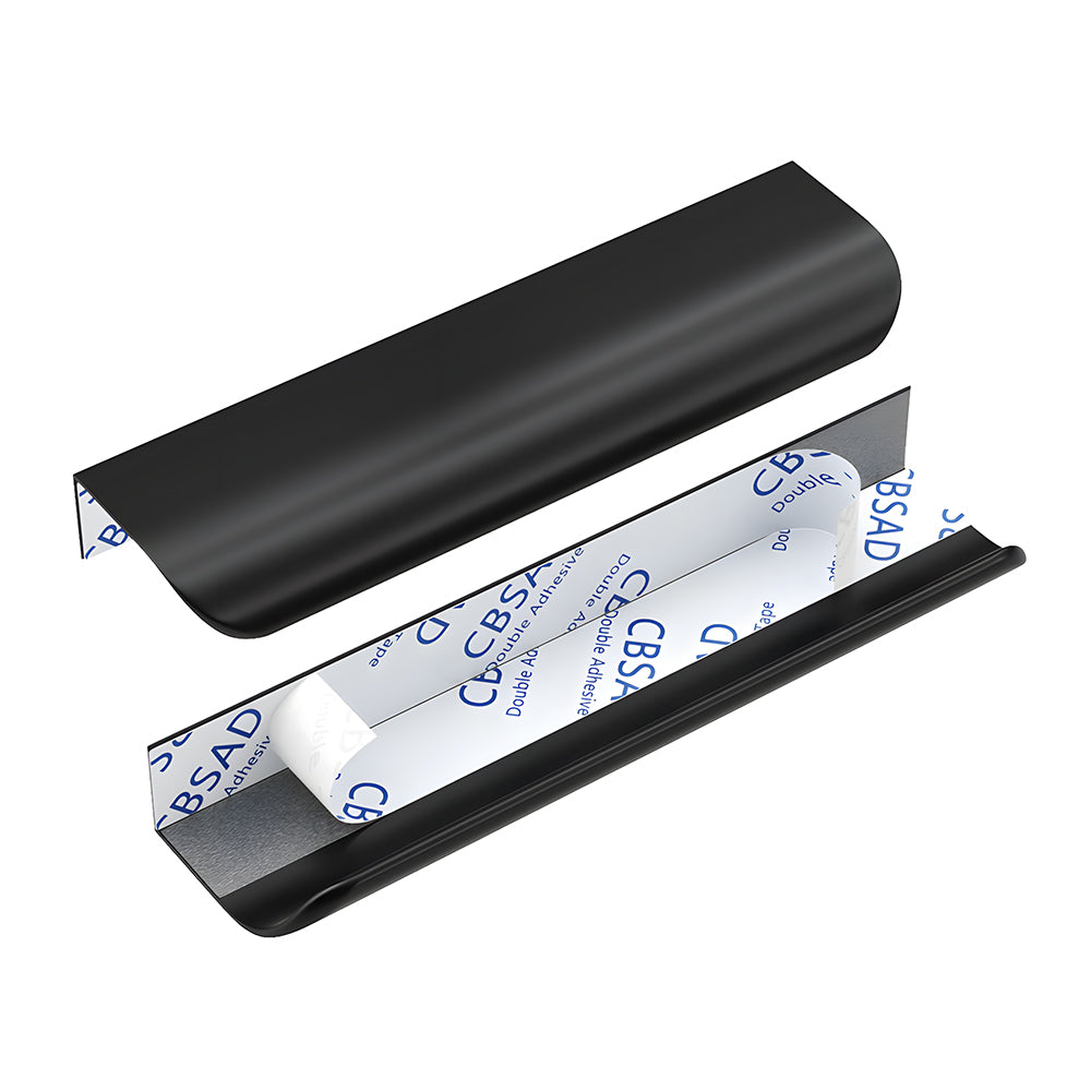 Black Adhesive Rounded Edge Finger Pulls for Drawers