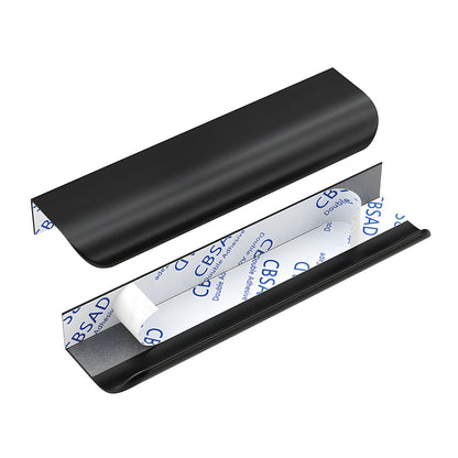 Black Adhesive Rounded Edge Finger Pulls for Drawers