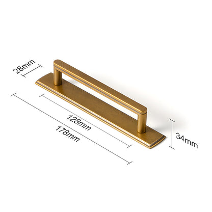 Gold Long Cabinet Pulls with Rectangular Backplate