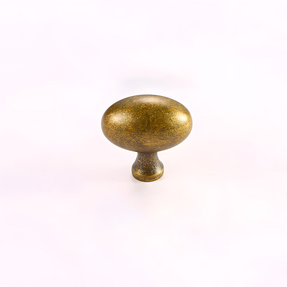 Antique  Solid Brass Oval Cabinet Knobs with Backplate