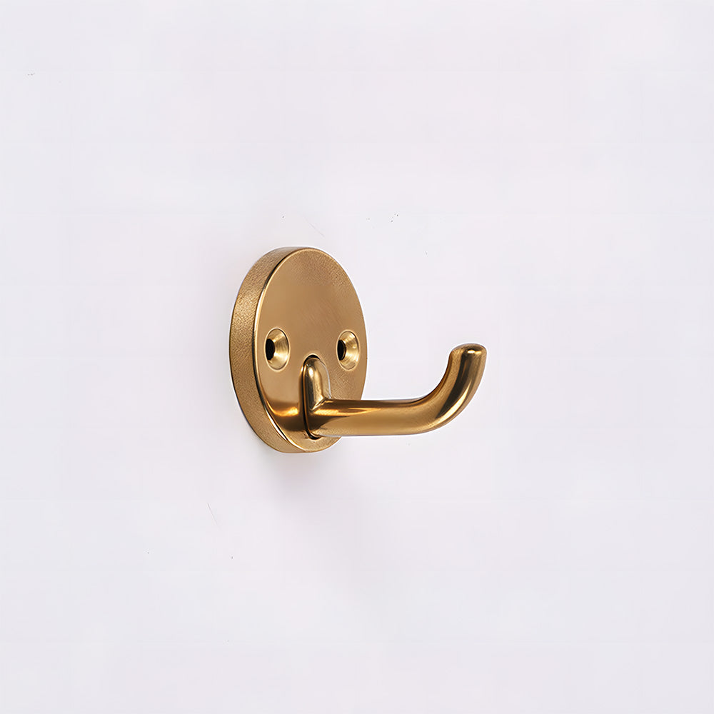 Solid Brass Round-Base Wall Hooks for Coats & Towels