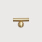 Pure Brass Gold Round Bar Cabinet Pulls for Wardrobe Doors