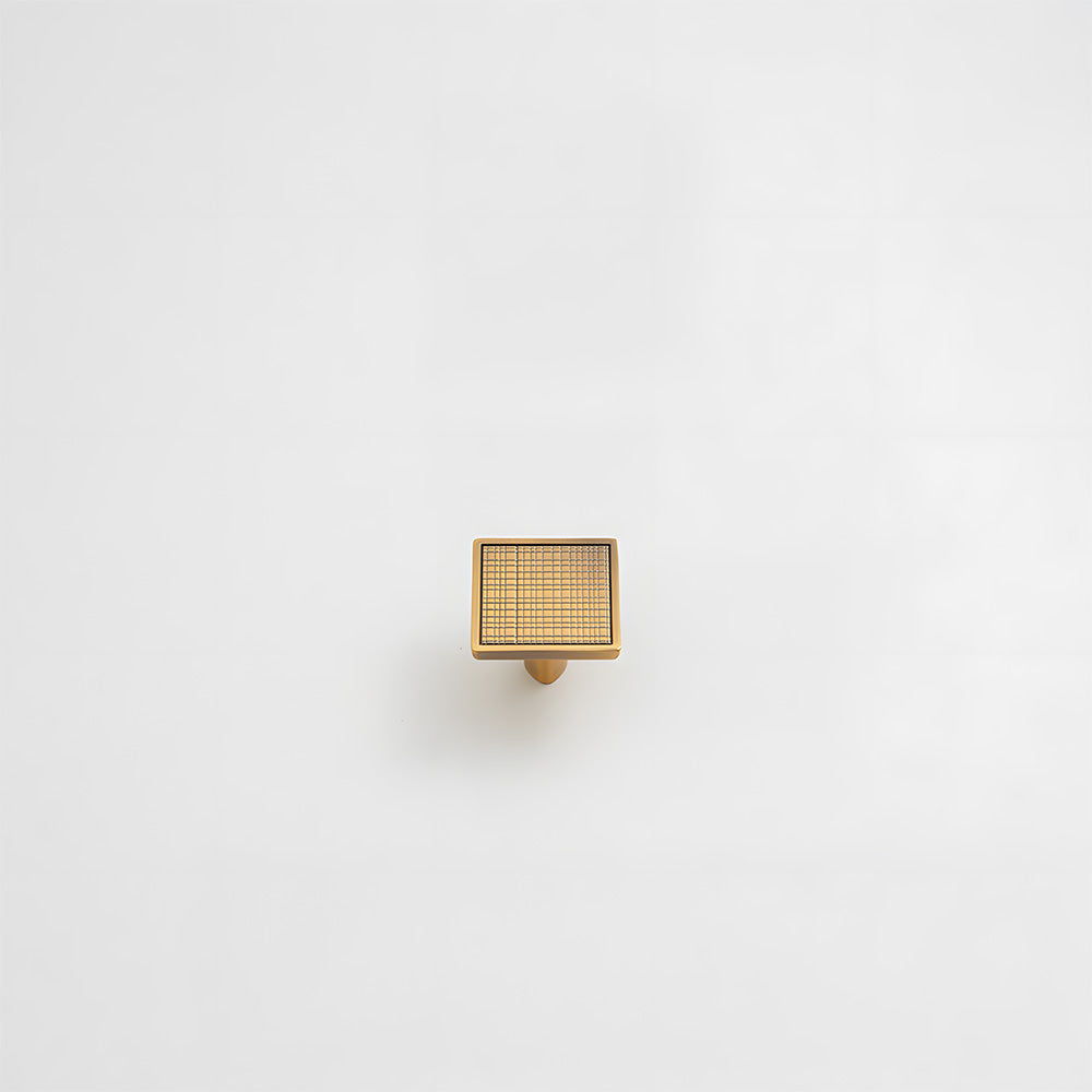 Grid-Textured Cabinet Pulls and Square Knobs