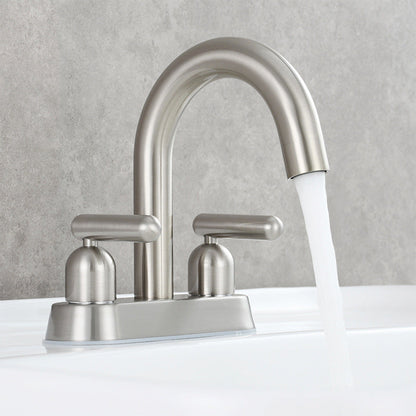 Tempra Modern Three-Hole Two-Handle Bathroom Sink Faucet