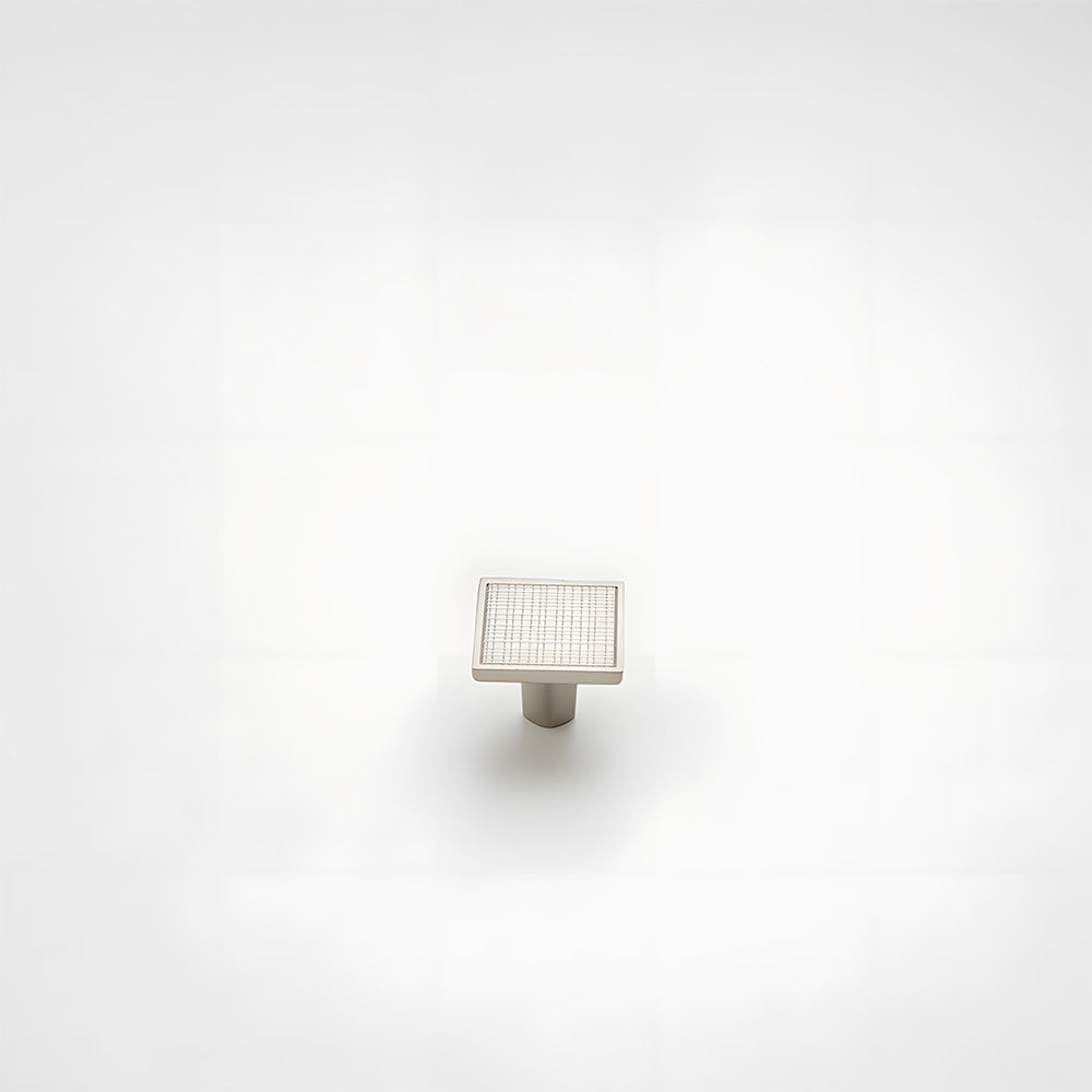 Grid-Textured Cabinet Pulls and Square Knobs