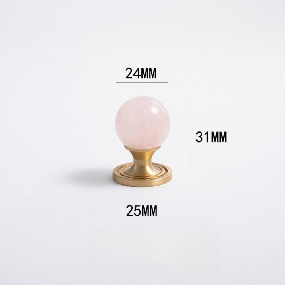 Pink Crystal Cabinet Pulls and Knob with Gold Finish