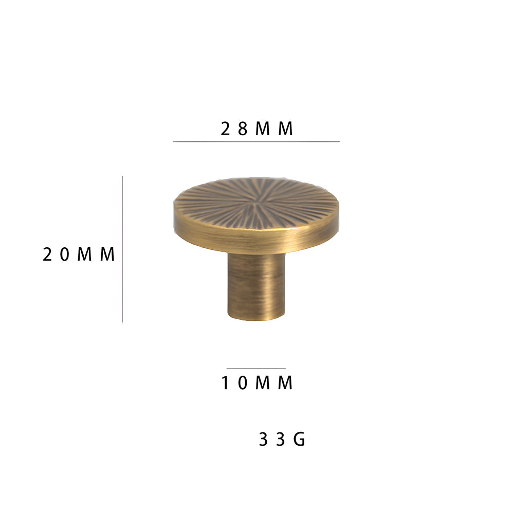 Textured Half Moon Brass Cabinet Pulls and Knobs