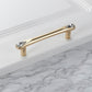 Faceted Crystal Glass Cabinet Pulls and Knobs in Gold