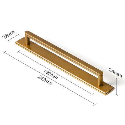Gold Long Cabinet Pulls with Rectangular Backplate