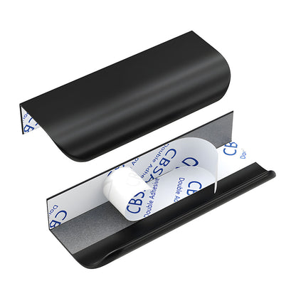 Black Adhesive Rounded Edge Finger Pulls for Drawers