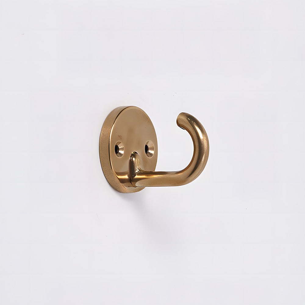 Solid Brass Round-Base Wall Hooks for Coats & Towels