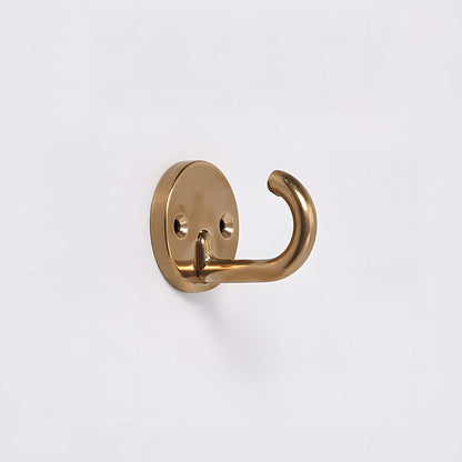 Solid Brass Round-Base Wall Hooks for Coats & Towels