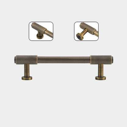 Knurled Brass Cabinet Pulls and Drawer Handles