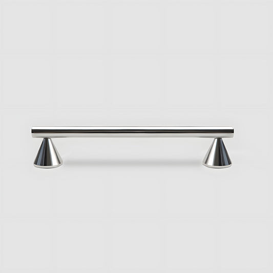 Silver Solid Brass Cabinet Pulls with Cone Bases