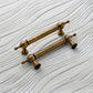 French Retro Turned Brass Cabinet Pulls and Knobs