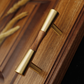 Vintage Brass and Wood Cabinet Pulls for Cabinets and Drawers