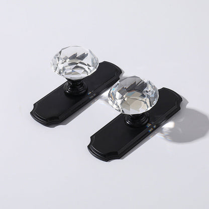 Faceted Crystal Cabinet Knobs with Decorative Backplates