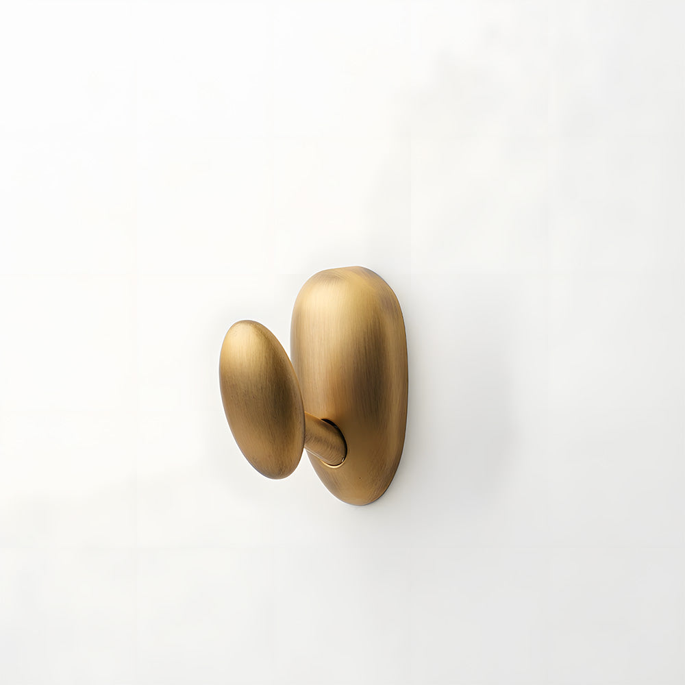Solid Brass Pebble Wall Hooks for Coats & Towels
