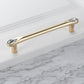 Faceted Crystal Glass Cabinet Pulls and Knobs in Gold