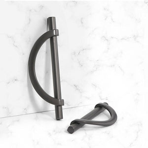 Brushed Gray Half Moon Cabinet Pulls and Drawer Handles