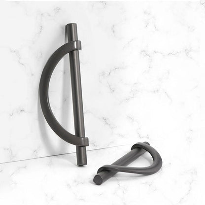 Brushed Gray Half Moon Cabinet Pulls and Drawer Handles