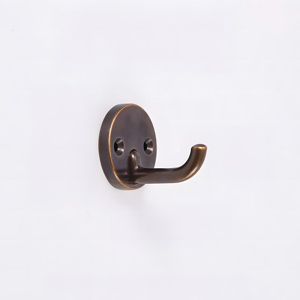 Solid Brass Round-Base Wall Hooks for Coats & Towels