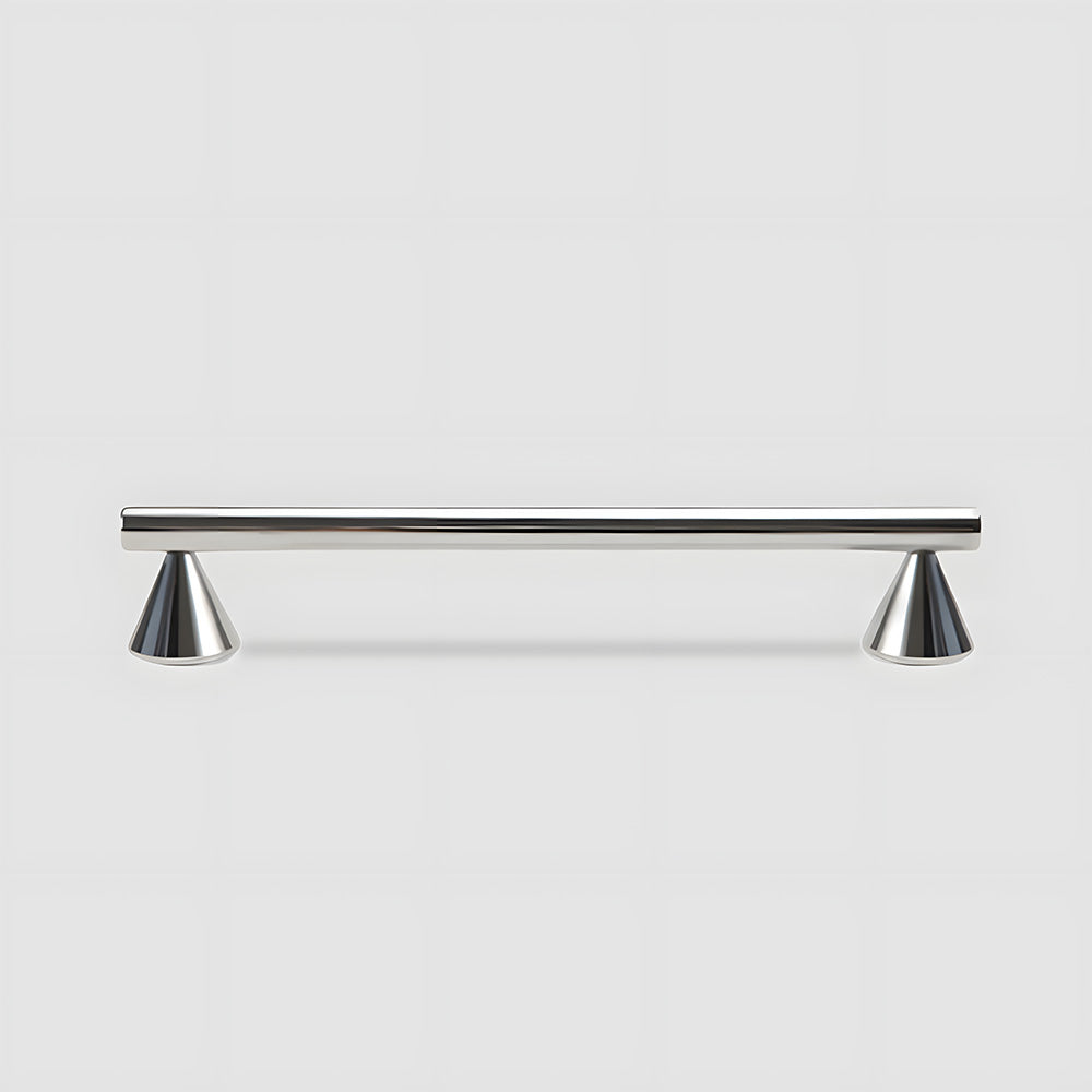 Silver Solid Brass Cabinet Pulls with Cone Bases