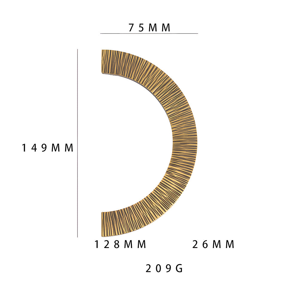 Textured Half Moon Brass Cabinet Pulls and Knobs