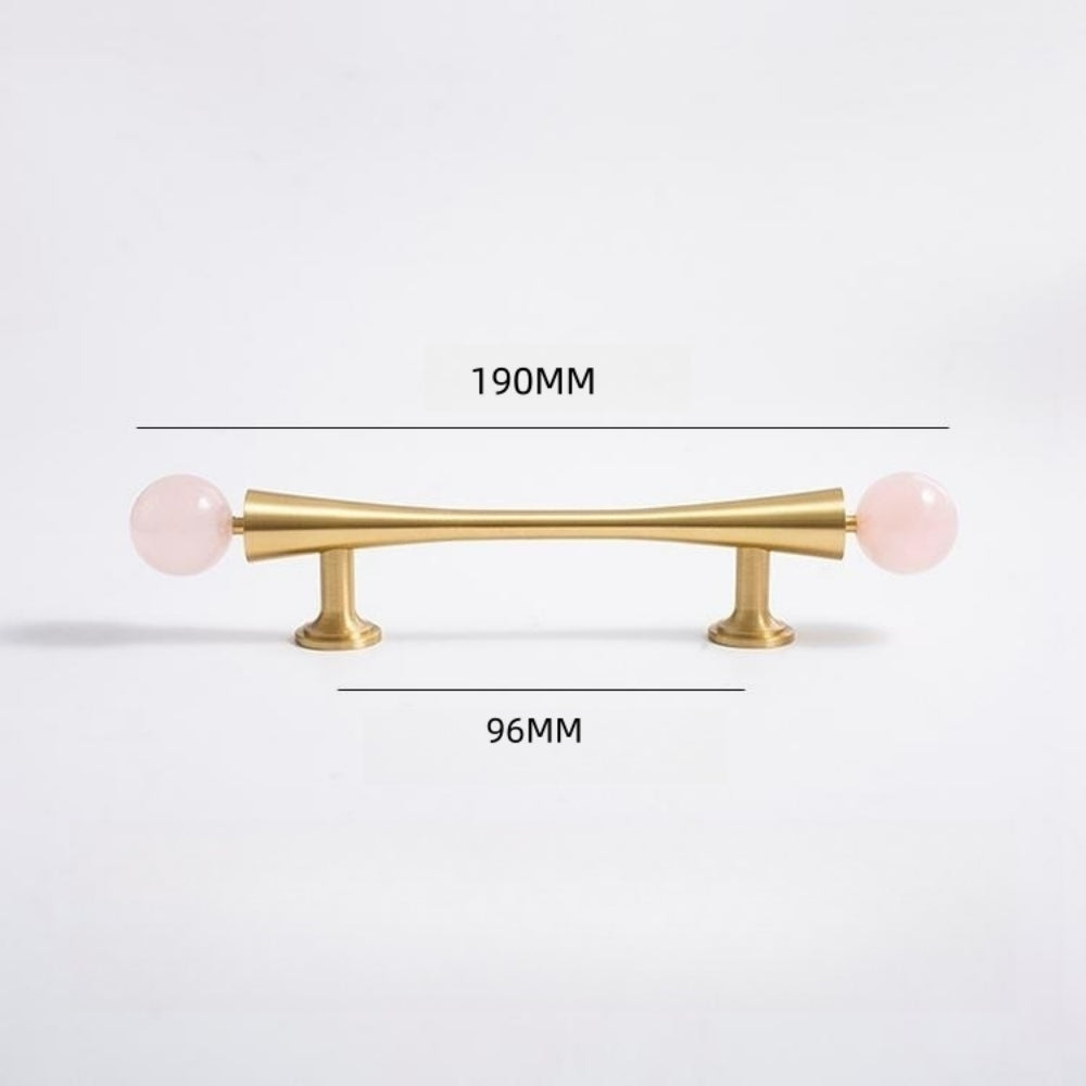 Pink Crystal Cabinet Pulls and Knob with Gold Finish