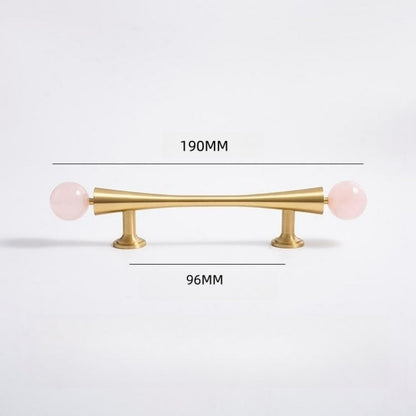 Pink Crystal Cabinet Pulls and Knob with Gold Finish