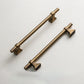 Vintage Brass Round Bar Cabinet Pulls