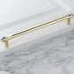 Faceted Crystal Glass Cabinet Pulls and Knobs in Gold