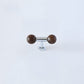 Wooden Round Bar Cabinet Handles with Brass Mounts