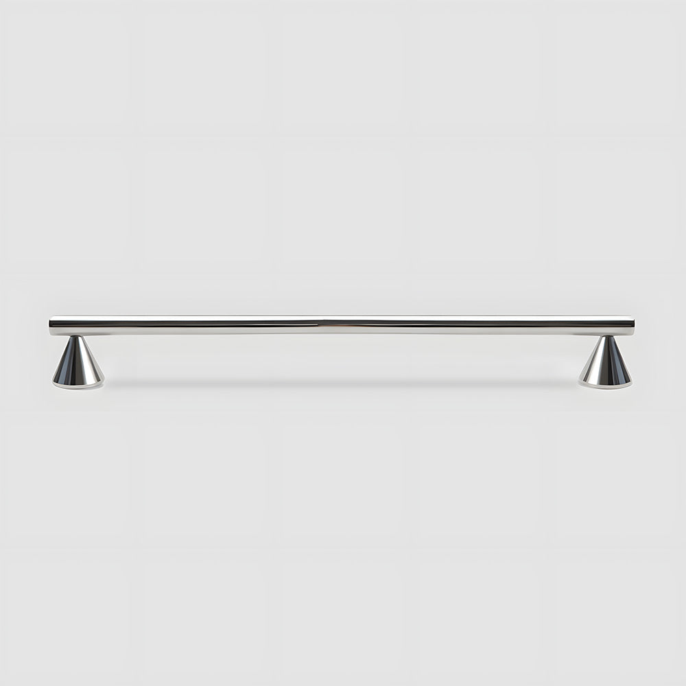 Silver Solid Brass Cabinet Pulls with Cone Bases