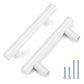 White Stainless Steel T-Bar Cabinet Pulls and Drawer Handles