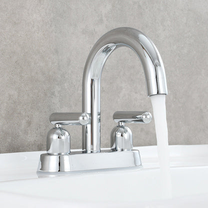 Tempra Modern Three-Hole Two-Handle Bathroom Sink Faucet