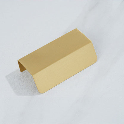 Brass Hidden Finger Cabinet Pulls with Brushed Gold Finish