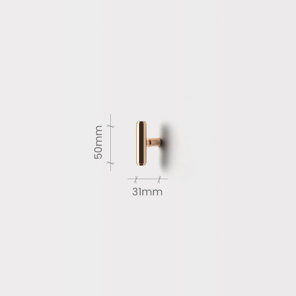 Slim Round T-Bar Cabinet Pulls and Knobs for Wardrobes