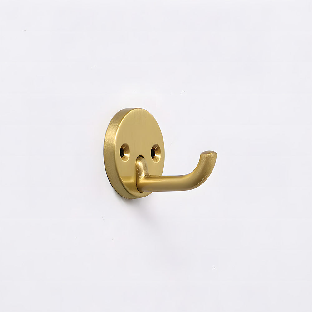 Solid Brass Round-Base Wall Hooks for Coats & Towels