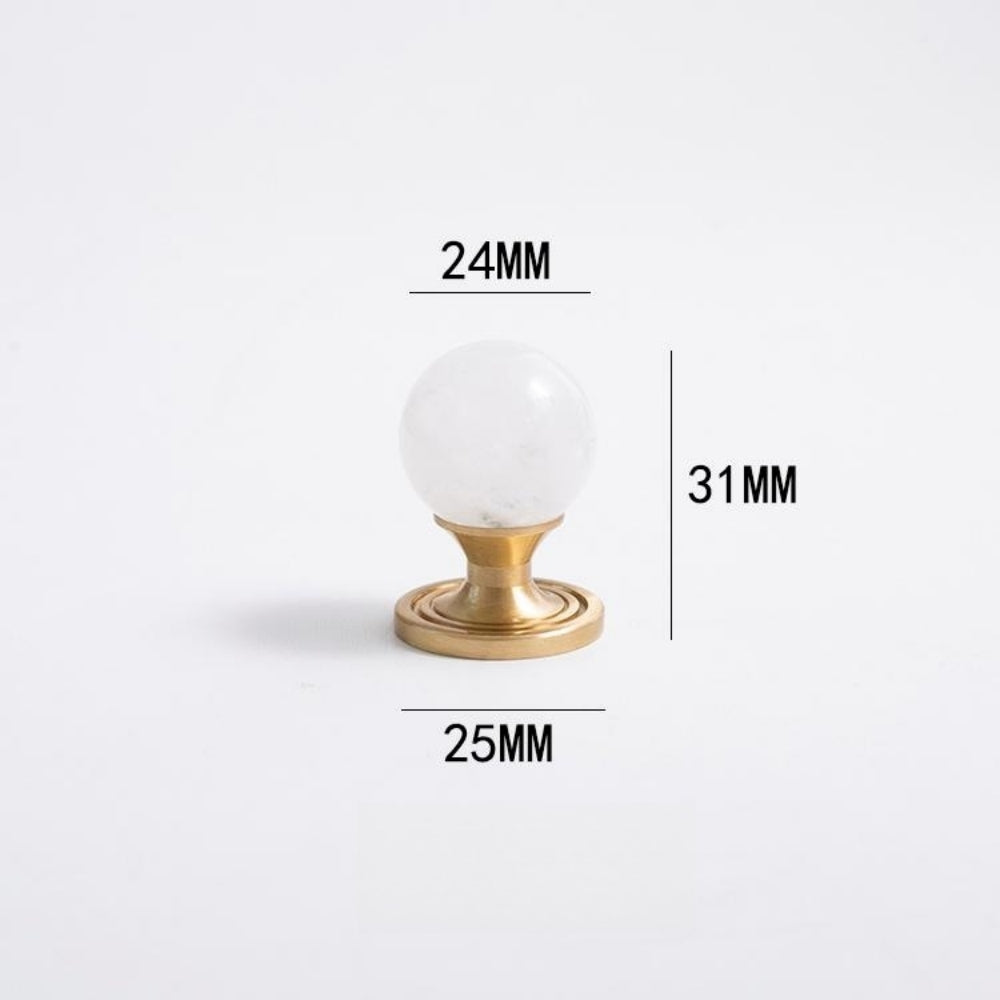 White Crystal Cabinet Pulls and Knob with Gold Finish