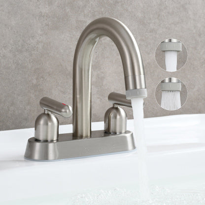 Tempra Modern Three-Hole Two-Handle Bathroom Sink Faucet