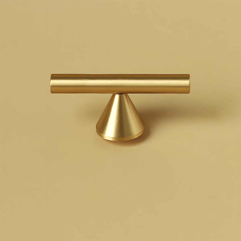 Brass Cabinet Pulls and T-Knobs with Cone Bases