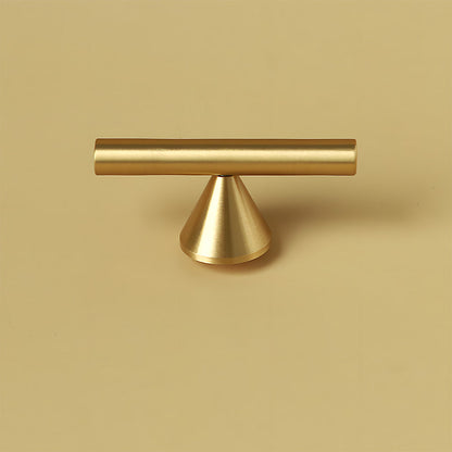 Brass Cabinet Pulls and T-Knobs with Cone Bases