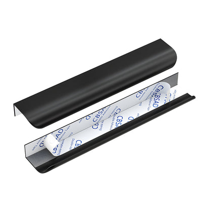 Black Adhesive Rounded Edge Finger Pulls for Drawers