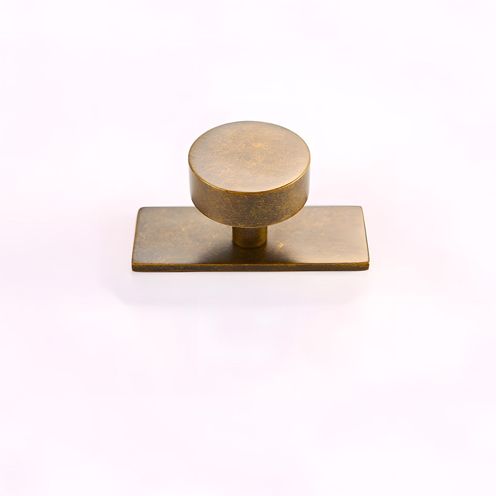 Antique  Solid Brass Oval Cabinet Knobs with Backplate