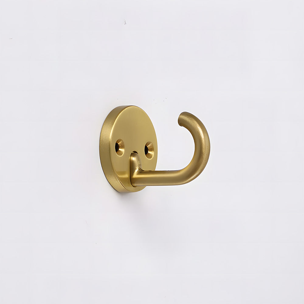 Solid Brass Round-Base Wall Hooks for Coats & Towels