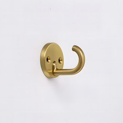 Solid Brass Round-Base Wall Hooks for Coats & Towels