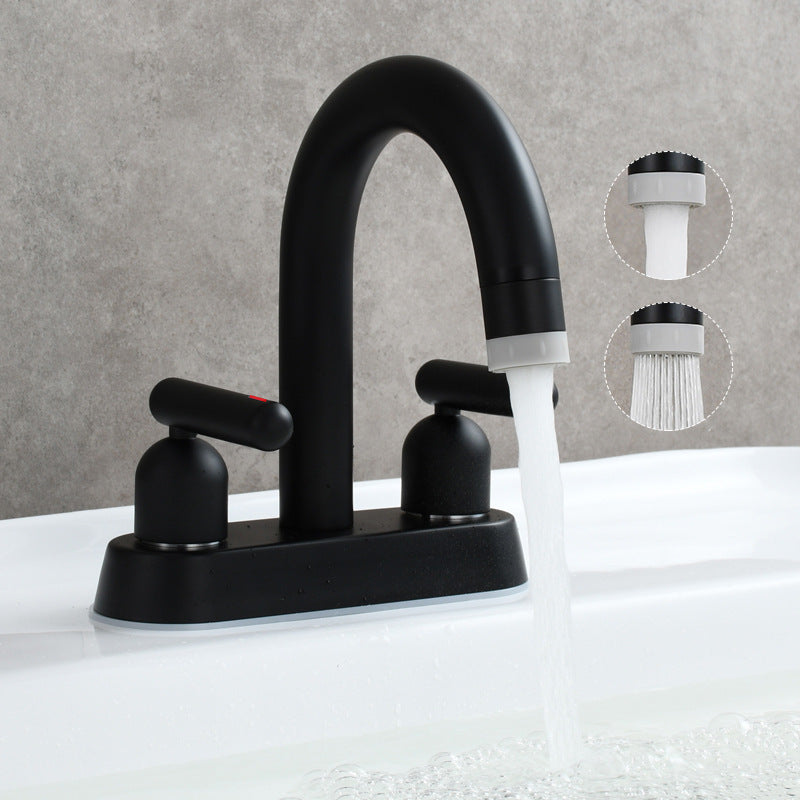 Tempra Modern Three-Hole Two-Handle Bathroom Sink Faucet