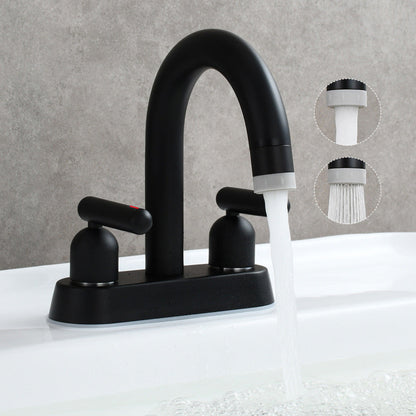 Tempra Modern Three-Hole Two-Handle Bathroom Sink Faucet