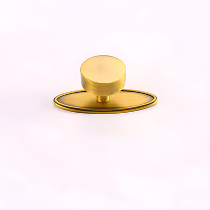 Antique  Solid Brass Oval Cabinet Knobs with Backplate